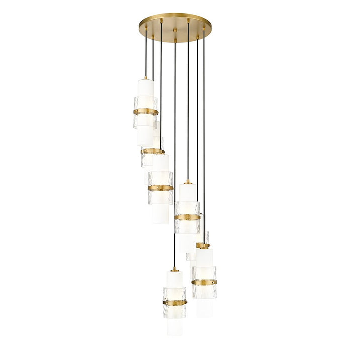 Z-Lite Cayden 7 Light Chandelier, Modern Gold/Clear/Etched Opal - 1946P-7R-MGLD