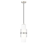 Z-Lite Cayden 1 Light 6.50" Pendant, Brushed Nickel/Clear/Etched Opal - 1946P-BN