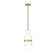 Z-Lite Cayden 1 Light 6.50" Pendant, Modern Gold/Clear/Etched Opal - 1946P-MGLD