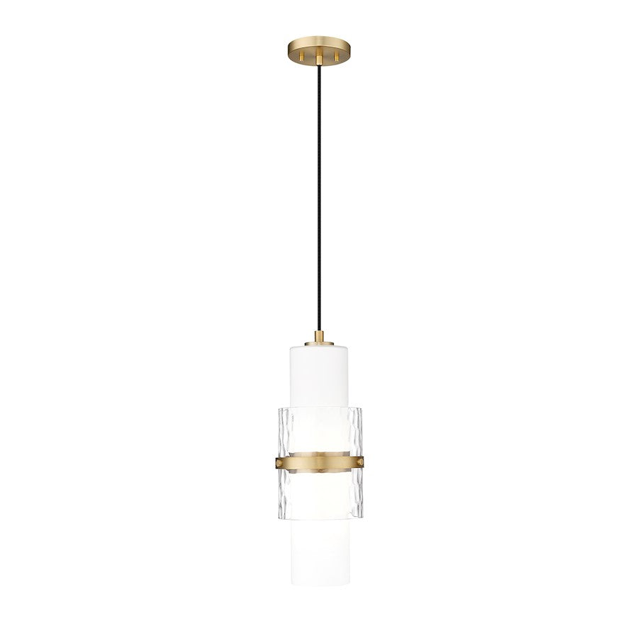 Z-Lite Cayden 1 Light 6.50" Pendant, Modern Gold/Clear/Etched Opal - 1946P-MGLD