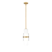 Z-Lite Cayden 1 Light 6.50" Pendant, Gold/Clear/Etched Opal - 1946P-ROD-MGLD