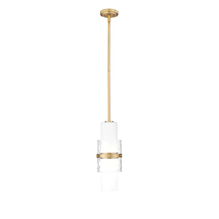 Z-Lite Cayden 1 Light 6.50" Pendant, Gold/Clear/Etched Opal - 1946P-ROD-MGLD