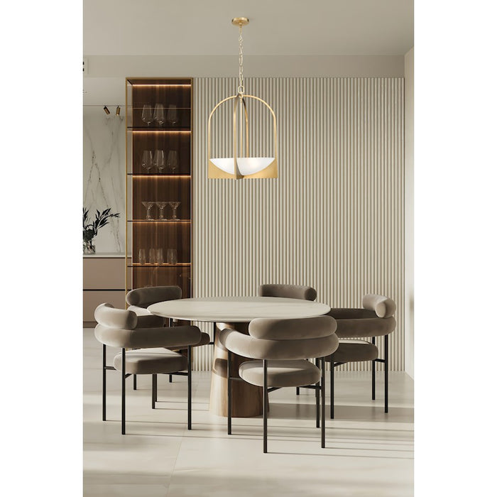 Z-Lite Devon 4 Light Pendant, Modern Gold/Sand Blast