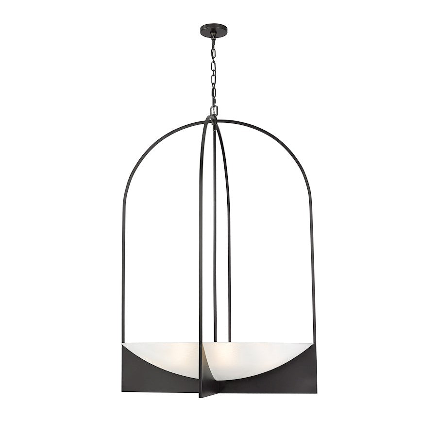 Z-Lite Devon 8 Light Chandelier, Matte Black/Sand Blast - 1947-48MB