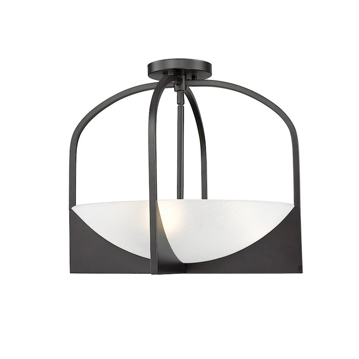 Z-Lite Devon 4 Light Semi Flush Mount, Matte Black/Sand Blast - 1947SFS-MB