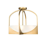 Z-Lite Devon 4 Light Semi Flush Mount, Modern Gold/Sand Blast - 1947SFS-MGLD