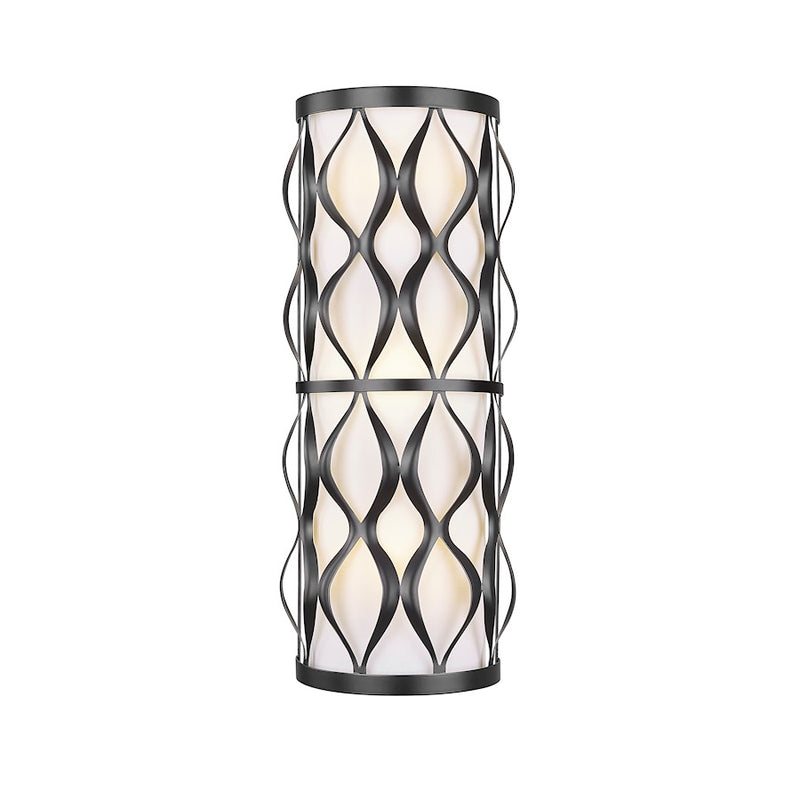 Z-Lite Harden 3 Light Wall Sconce, Matte Black/White - 1948-3S-MB