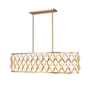 Z-Lite Harden 10 Light Linear Chandelier, Modern Gold/White - 1948-42L-MGLD