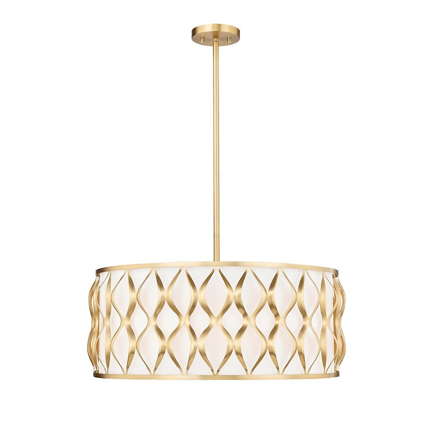 Z-Lite Harden 8 Light Pendant, Modern Gold/White - 1948P26-MGLD