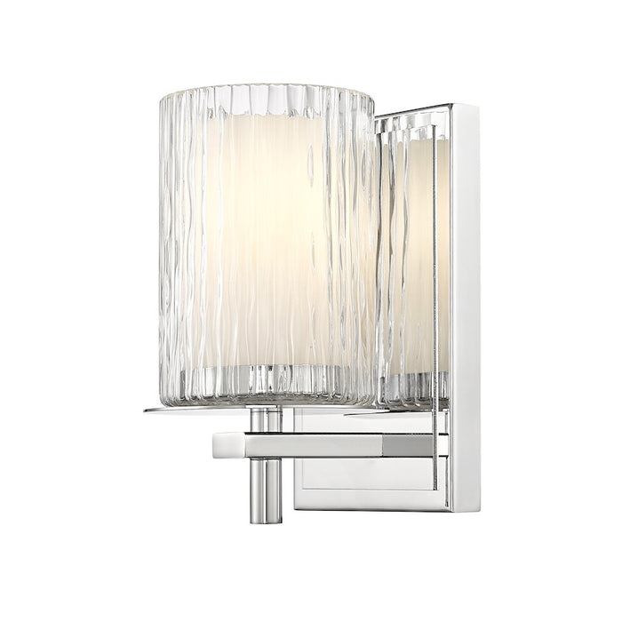 Z-Lite Grayson 1 Light Wall Sconce, Chrome/Clear/Etched Opal - 1949-1S-CH