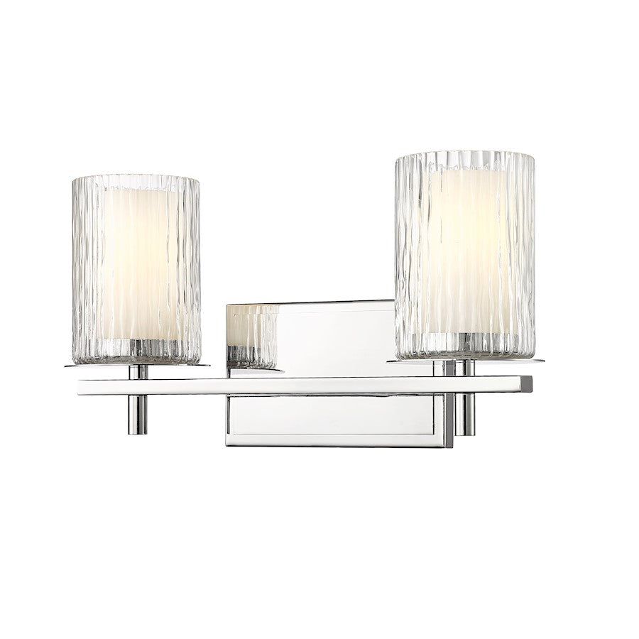 Z-Lite Grayson 2 Light Vanity, Chrome/Clear/Etched Opal - 1949-2V-CH