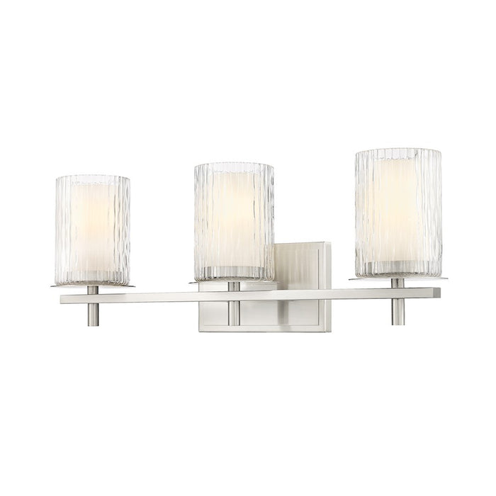 Z-Lite Grayson 3 Light Vanity, Brushed Nickel/Clear/Etched Opal - 1949-3V-BN