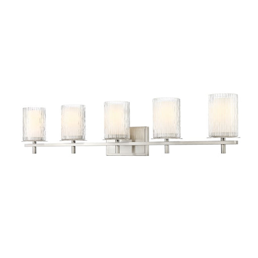 Z-Lite Grayson 5 Light Vanity, Brushed Nickel/Clear/Etched Opal - 1949-5V-BN