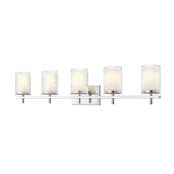 Z-Lite Grayson 5 Light Vanity, Chrome/Clear/Etched Opal - 1949-5V-CH