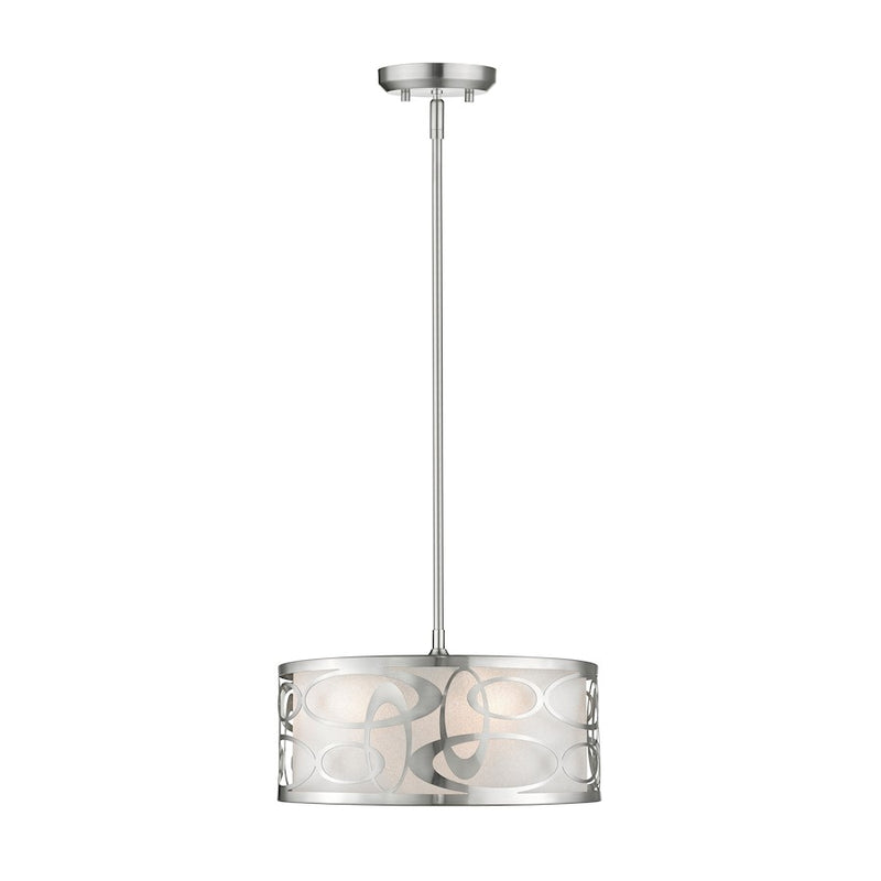 Z-Lite Opal 3 Light Pendant, Nickel - 195-14BN