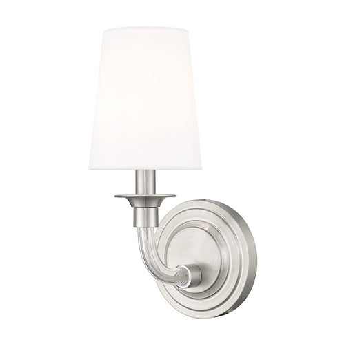 Z-Lite Katerina 1 Light 6.5" Wall Sconce, Brushed Nickel/White - 1950-1S-BN