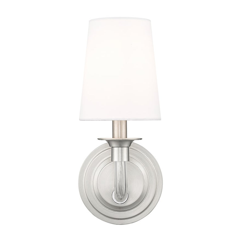 Z-Lite Katerina 1 Light 6.5" Wall Sconce, Brushed Nickel/White