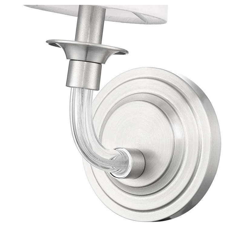 Z-Lite Katerina 1 Light 6.5" Wall Sconce, Brushed Nickel/White