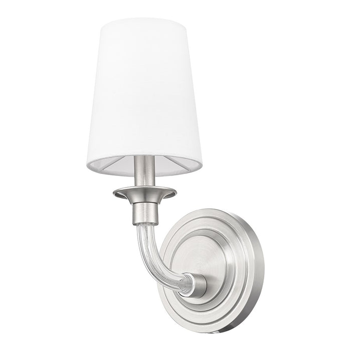 Z-Lite Katerina 1 Light 6.5" Wall Sconce, Brushed Nickel/White