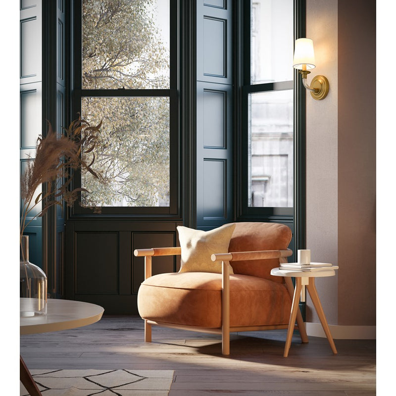 Z-Lite Katerina 1 Light 6.5" Wall Sconce, Rubbed Brass/White