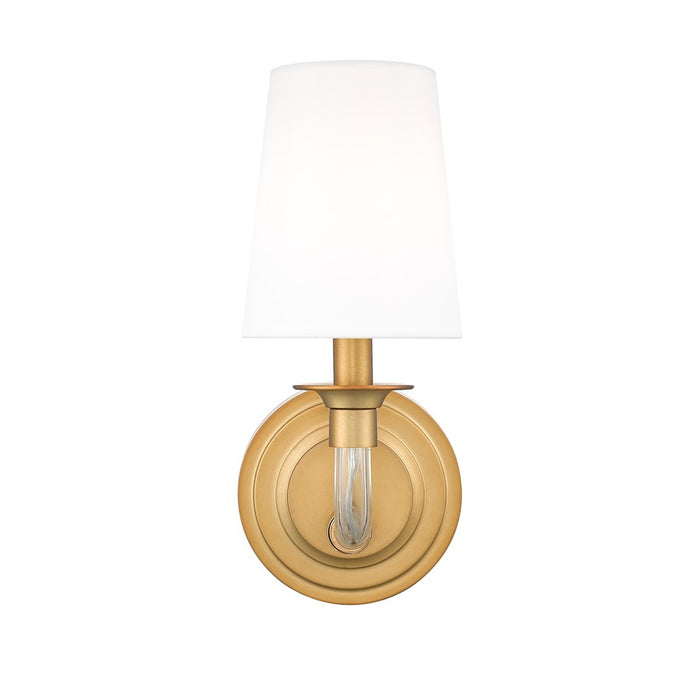 Z-Lite Katerina 1 Light 6.5" Wall Sconce, Rubbed Brass/White