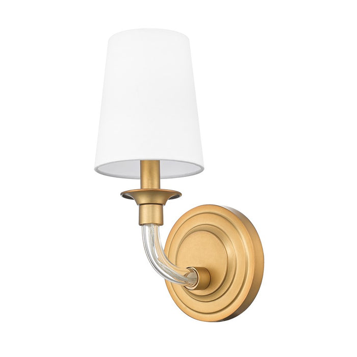 Z-Lite Katerina 1 Light 6.5" Wall Sconce, Rubbed Brass/White
