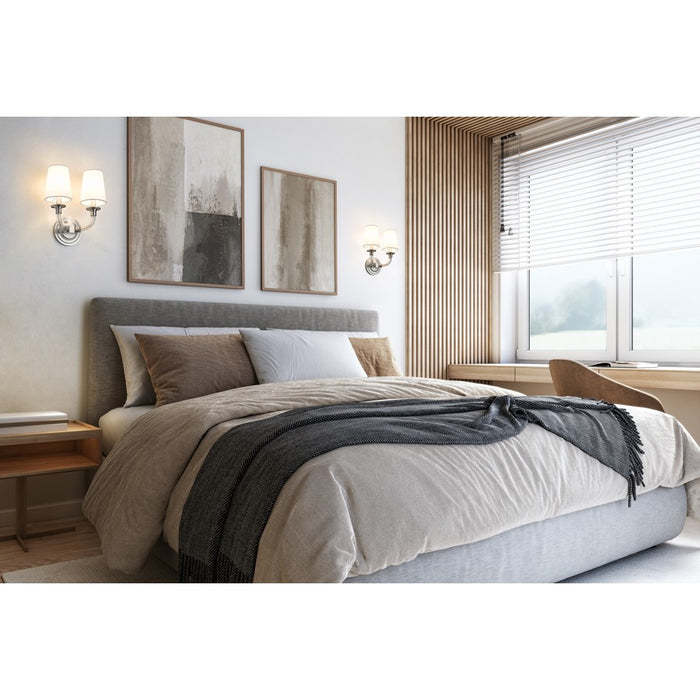 Z-Lite Katerina 2 Light 6.5" Wall Sconce, Brushed Nickel/White