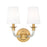 Z-Lite Katerina 2 Light 6.5" Wall Sconce, Rubbed Brass/White
