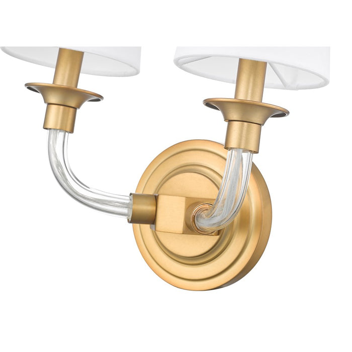 Z-Lite Katerina 2 Light 6.5" Wall Sconce, Rubbed Brass/White