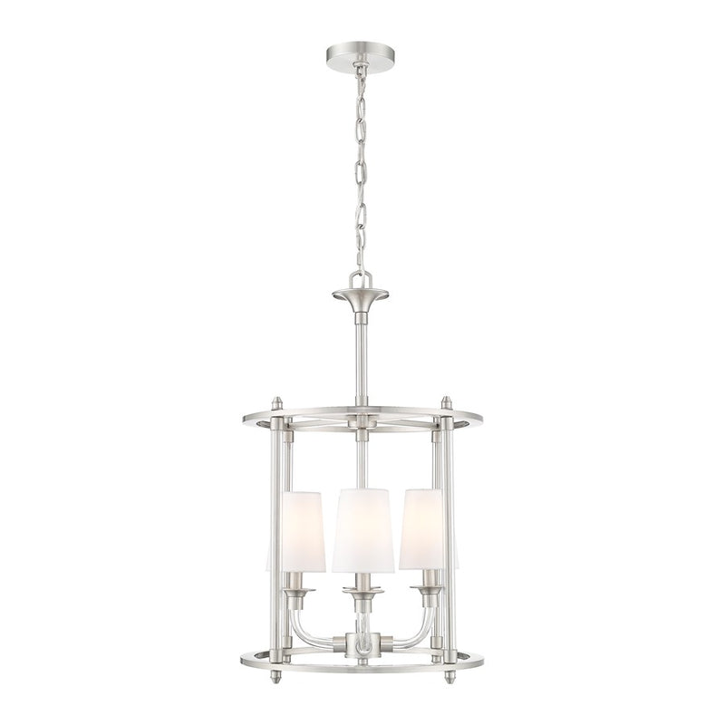Z-Lite Katerina 4 Light 16" Chandelier, Brushed Nickel/White
