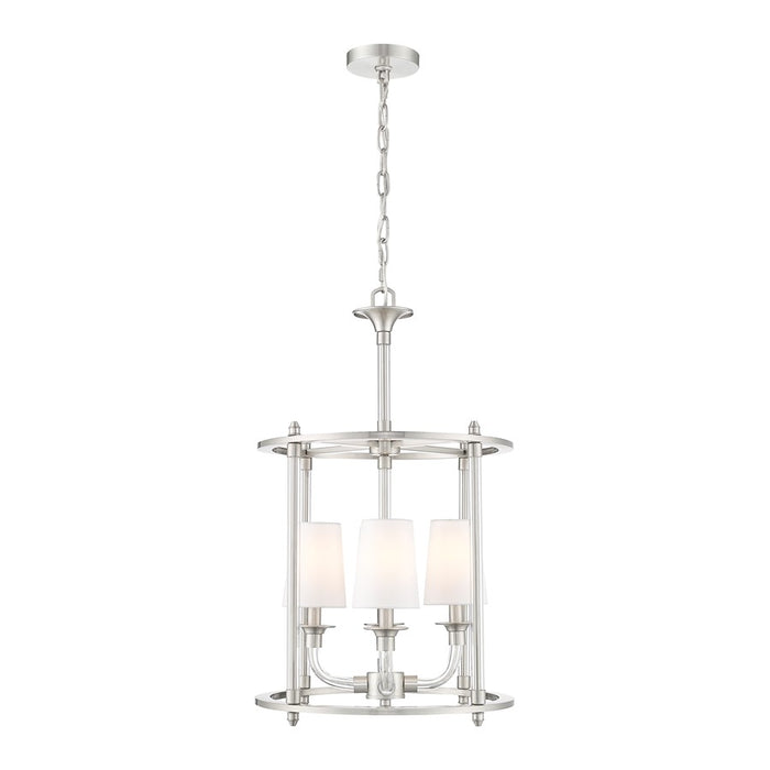 Z-Lite Katerina 4 Light 16" Chandelier, Brushed Nickel/White