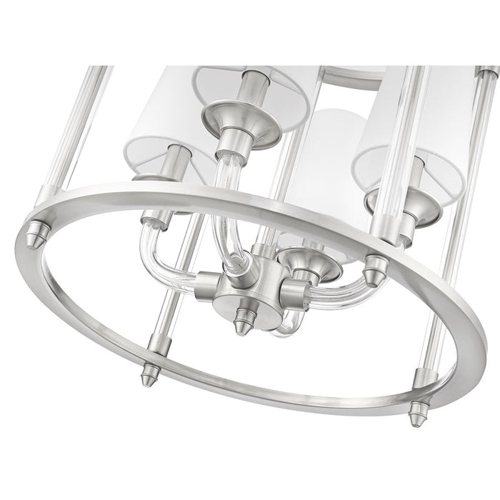 Z-Lite Katerina 4 Light 16" Chandelier, Brushed Nickel/White