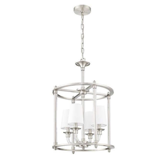Z-Lite Katerina 4 Light 16" Chandelier, Brushed Nickel/White