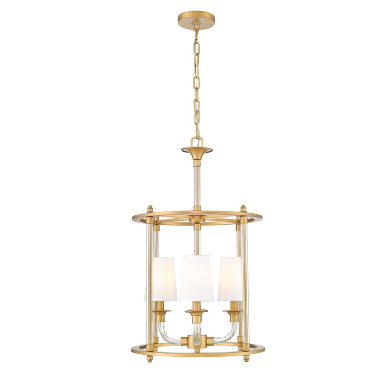 Z-Lite Katerina 4 Light 16" Chandelier, Rubbed Brass/White