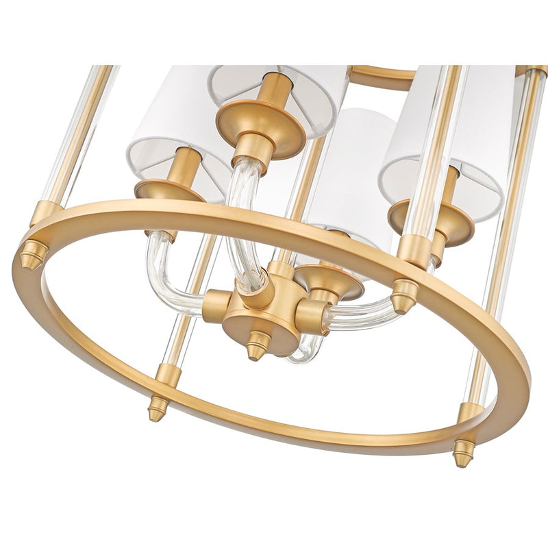 Z-Lite Katerina 4 Light 16" Chandelier, Rubbed Brass/White
