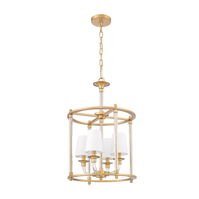 Z-Lite Katerina 4 Light 16" Chandelier, Rubbed Brass/White