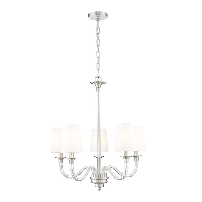 Z-Lite Katerina 5 Light 24" Chandelier, Brushed Nickel/White - 1950-5BN