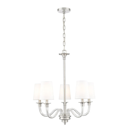 Z-Lite Katerina 5 Light 24" Chandelier, Brushed Nickel/White - 1950-5BN