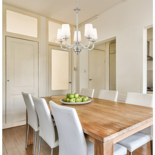 Z-Lite Katerina 5 Light 24" Chandelier, Brushed Nickel/White