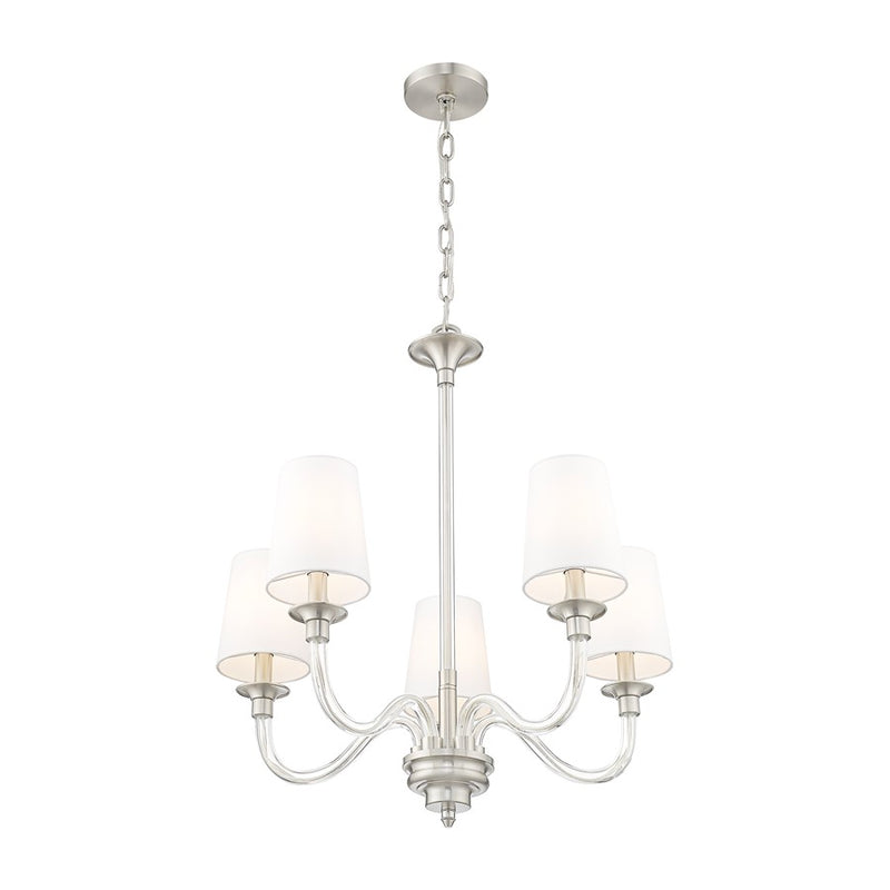 Z-Lite Katerina 5 Light 24" Chandelier, Brushed Nickel/White