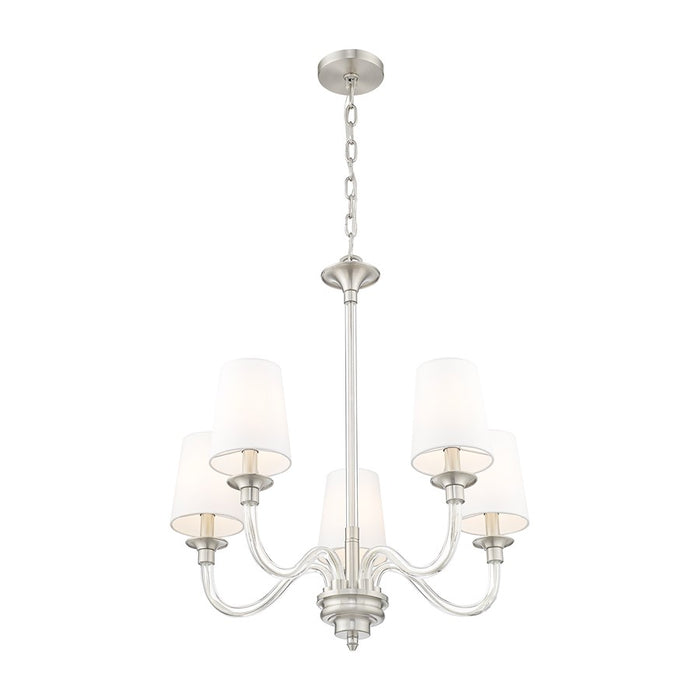Z-Lite Katerina 5 Light 24" Chandelier, Brushed Nickel/White