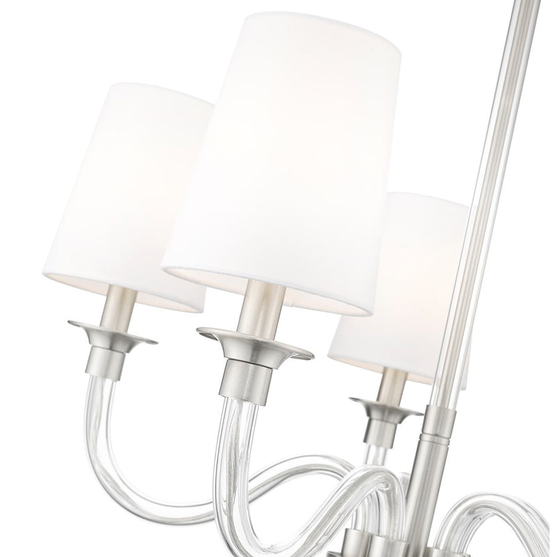 Z-Lite Katerina 5 Light 24" Chandelier, Brushed Nickel/White
