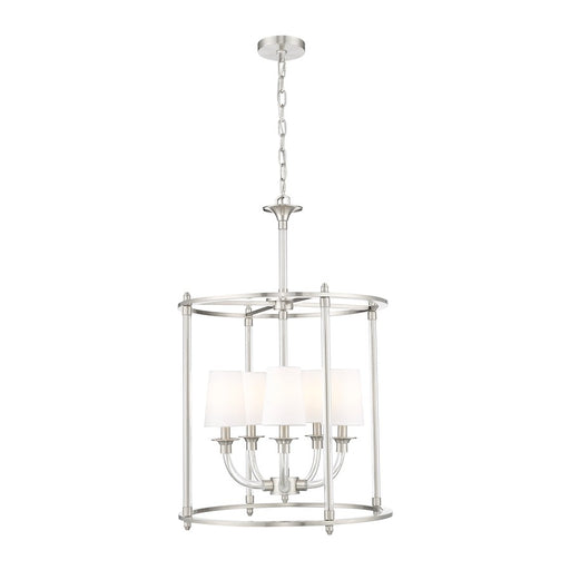 Z-Lite Katerina 5 Light 20" Chandelier, Brushed Nickel/White - 1950-5C-BN