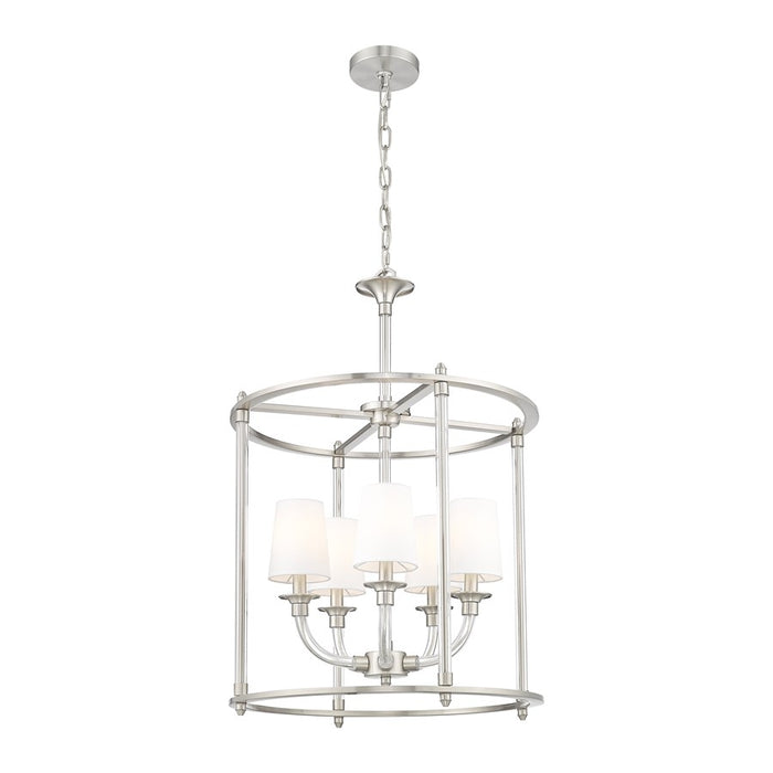 Z-Lite Katerina 5 Light 20" Chandelier, Brushed Nickel/White