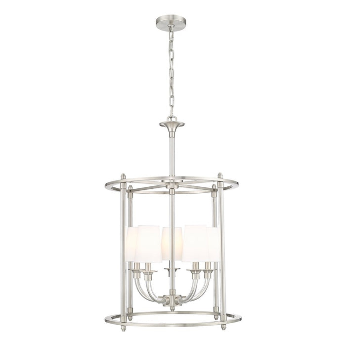 Z-Lite Katerina 5 Light 20" Chandelier, Brushed Nickel/White