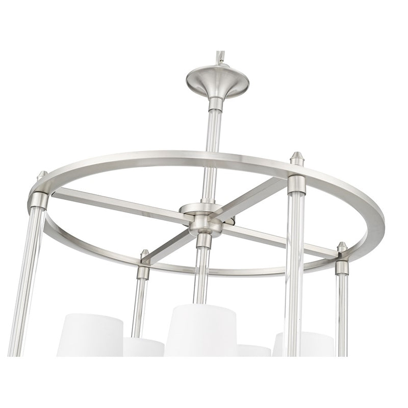 Z-Lite Katerina 5 Light 20" Chandelier, Brushed Nickel/White