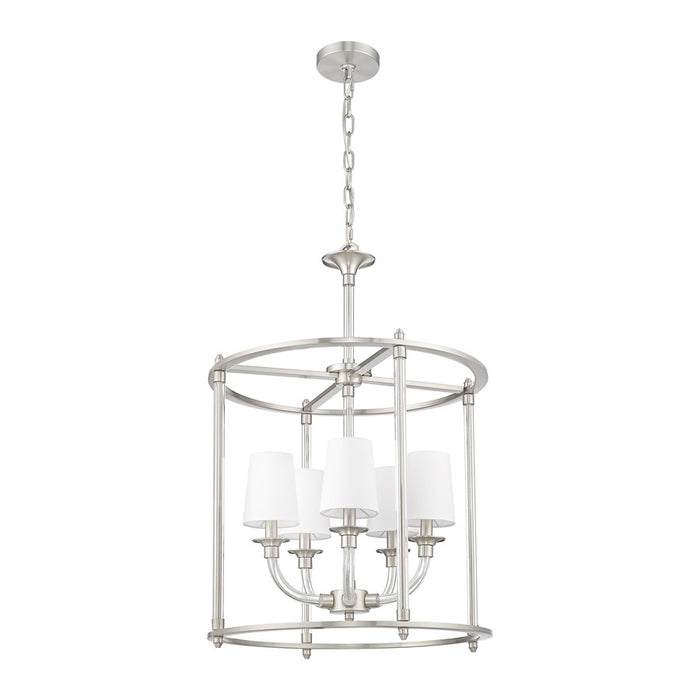 Z-Lite Katerina 5 Light 20" Chandelier, Brushed Nickel/White