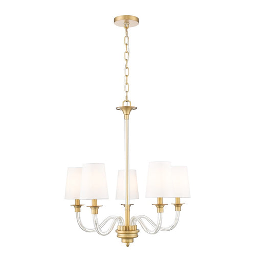 Z-Lite Katerina 5 Light 24" Chandelier, Rubbed Brass/White - 1950-5RB