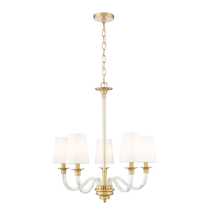 Z-Lite Katerina 5 Light 24" Chandelier, Rubbed Brass/White - 1950-5RB