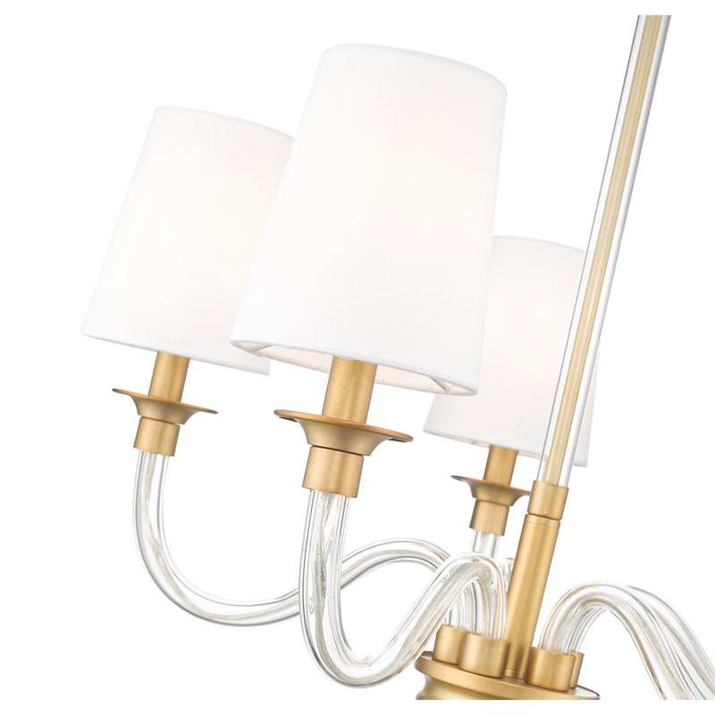 Z-Lite Katerina 5 Light 24" Chandelier, Rubbed Brass/White